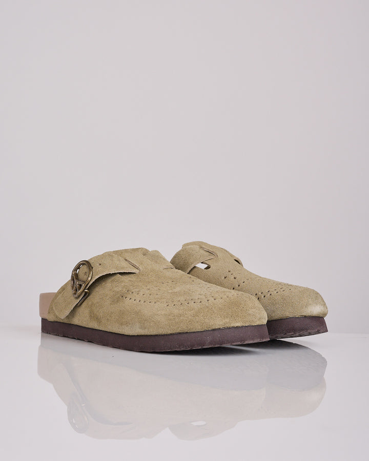 Needles Clog Suede Sandal Taupe