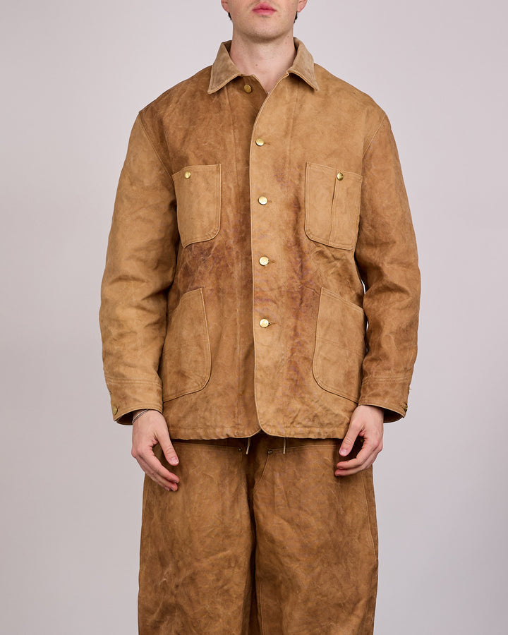 Needles Coverall Jacket Duck Canvas Kakishibu Dye Brown