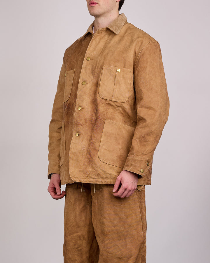 Needles Coverall Jacket Duck Canvas Kakishibu Dye Brown