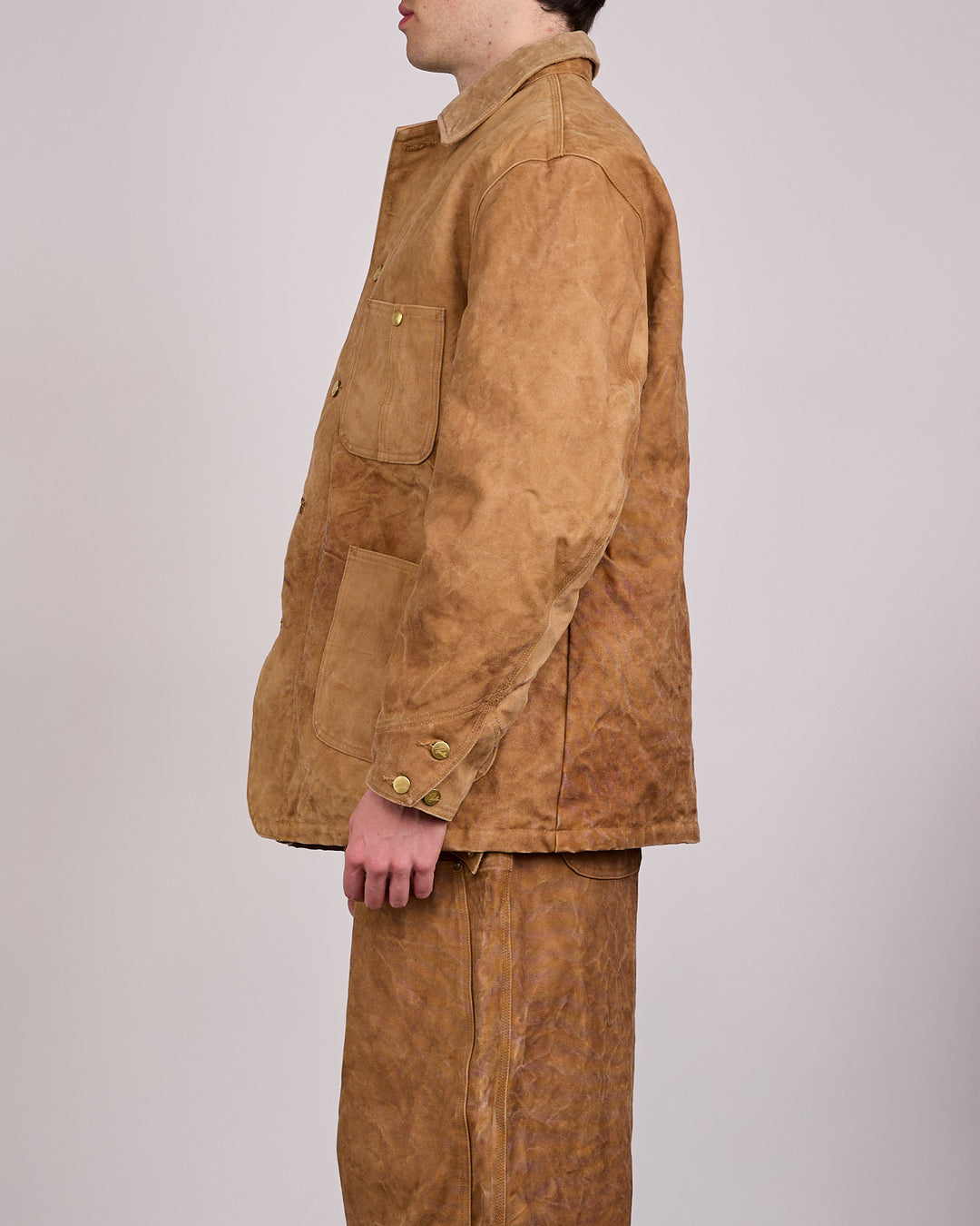 Needles Coverall Jacket Duck Canvas Kakishibu Dye Brown