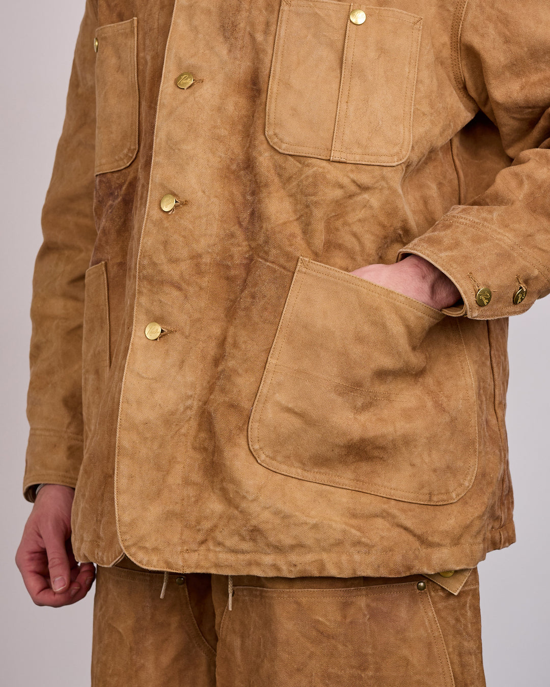 Needles Coverall Jacket Duck Canvas Kakishibu Dye Brown