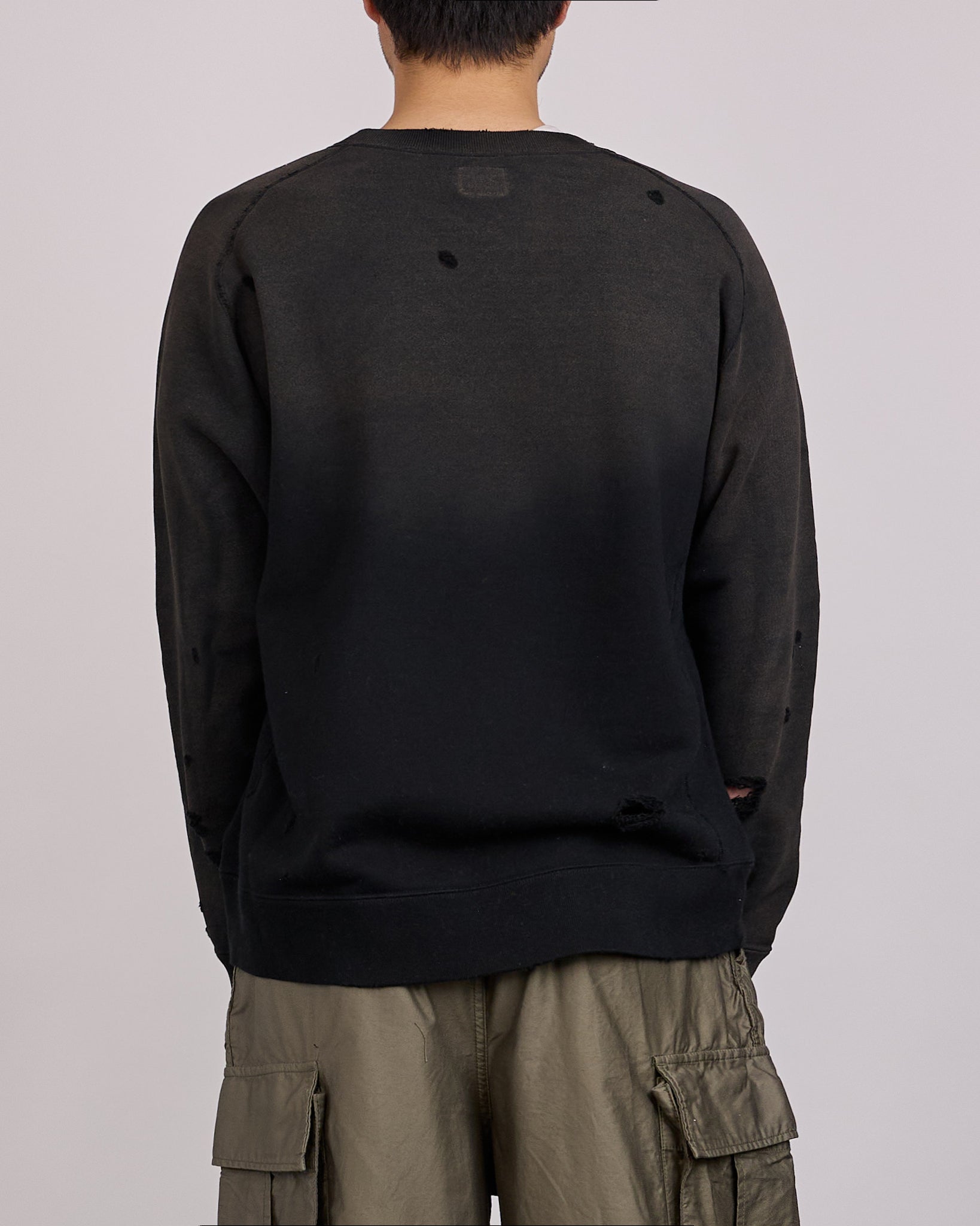 Needles Deconstructed Crewneck Sweat Shirt Black – LESS 17