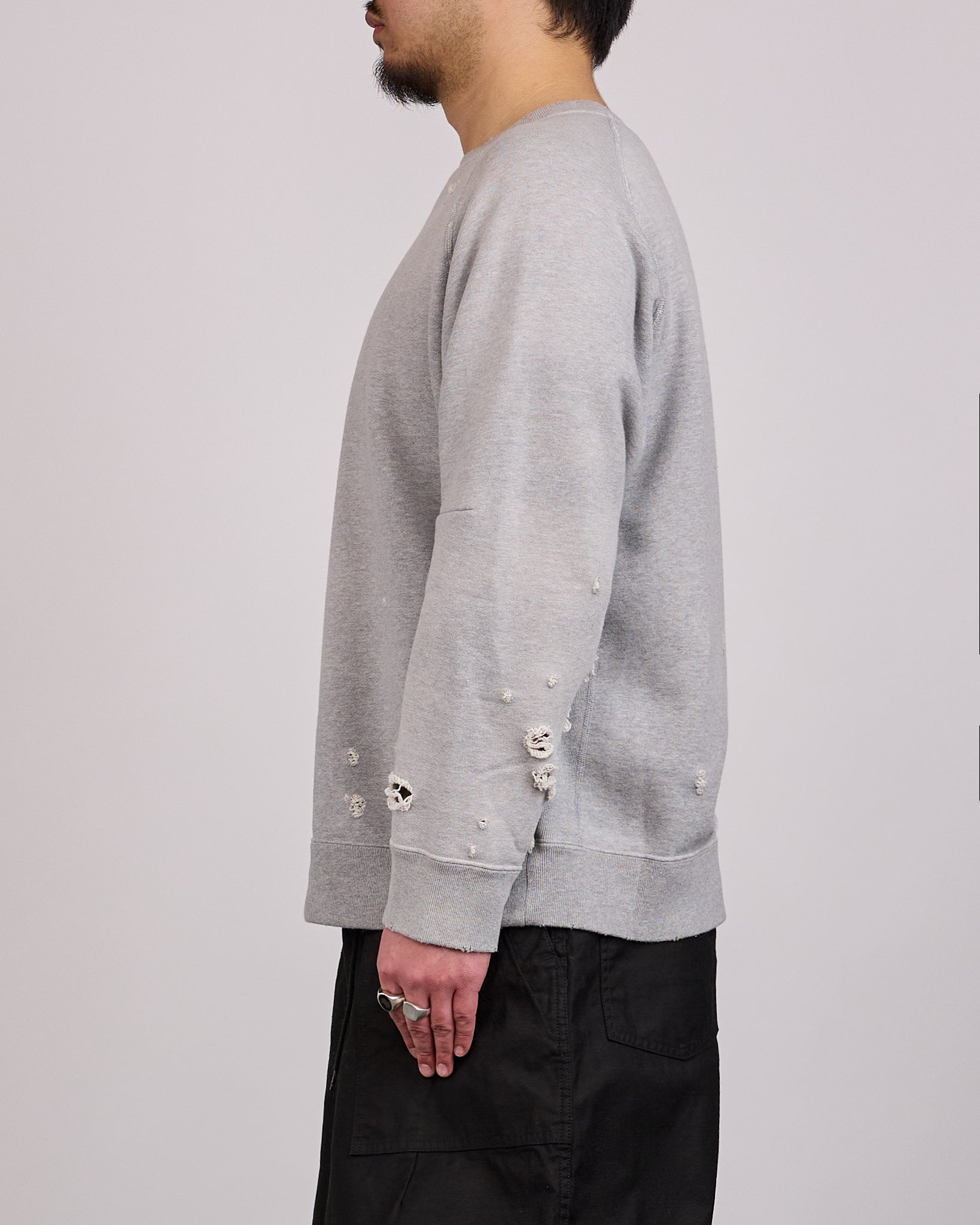 Needles Deconstructed Crewneck Sweat Shirt Lt.Grey – LESS 17
