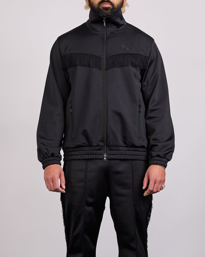 Needles Fringe Tricot Jersey Track Jacket Black