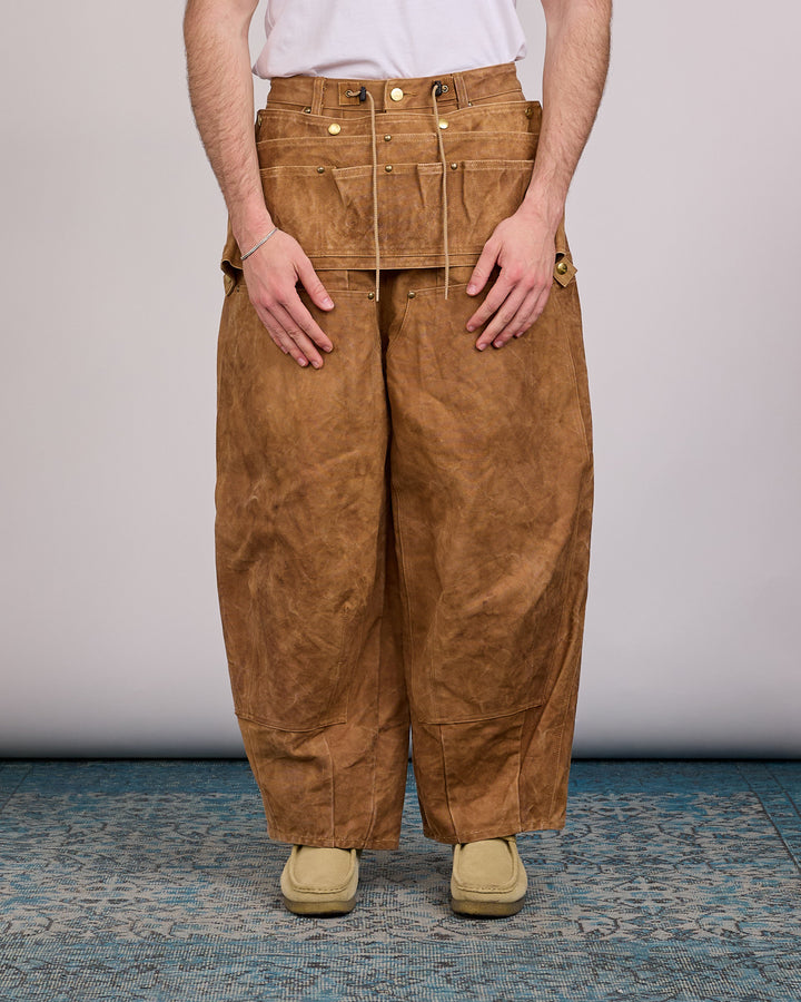 Needles H.D. Apron Pant Duck Canvas Kakishibu Dye Brown