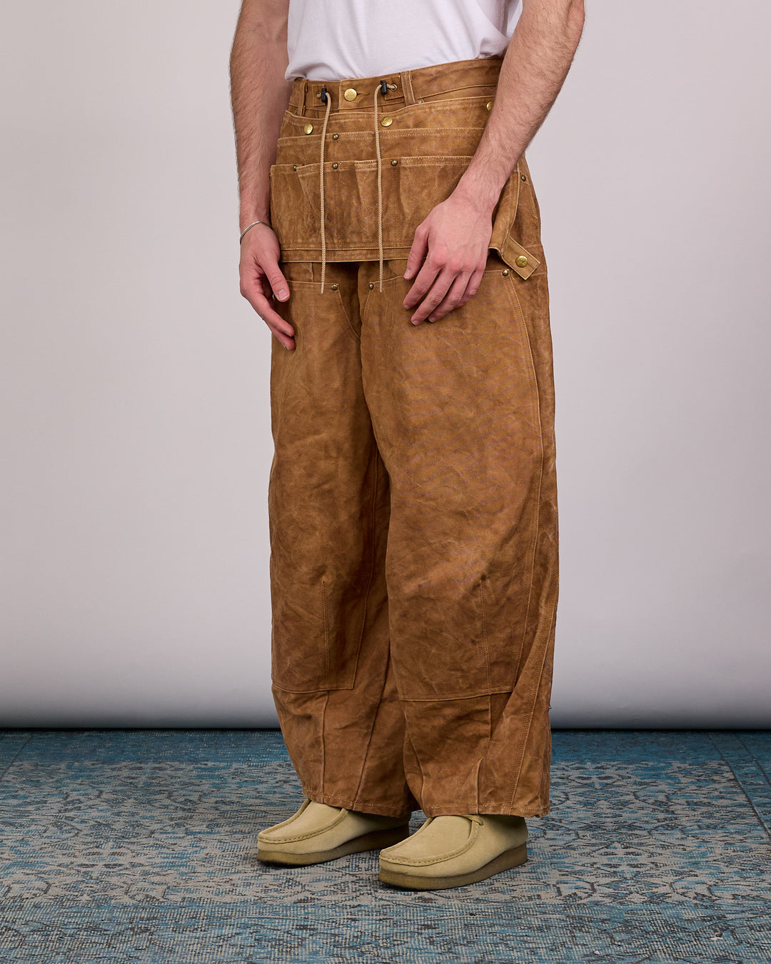 Needles H.D. Apron Pant Duck Canvas Kakishibu Dye Brown