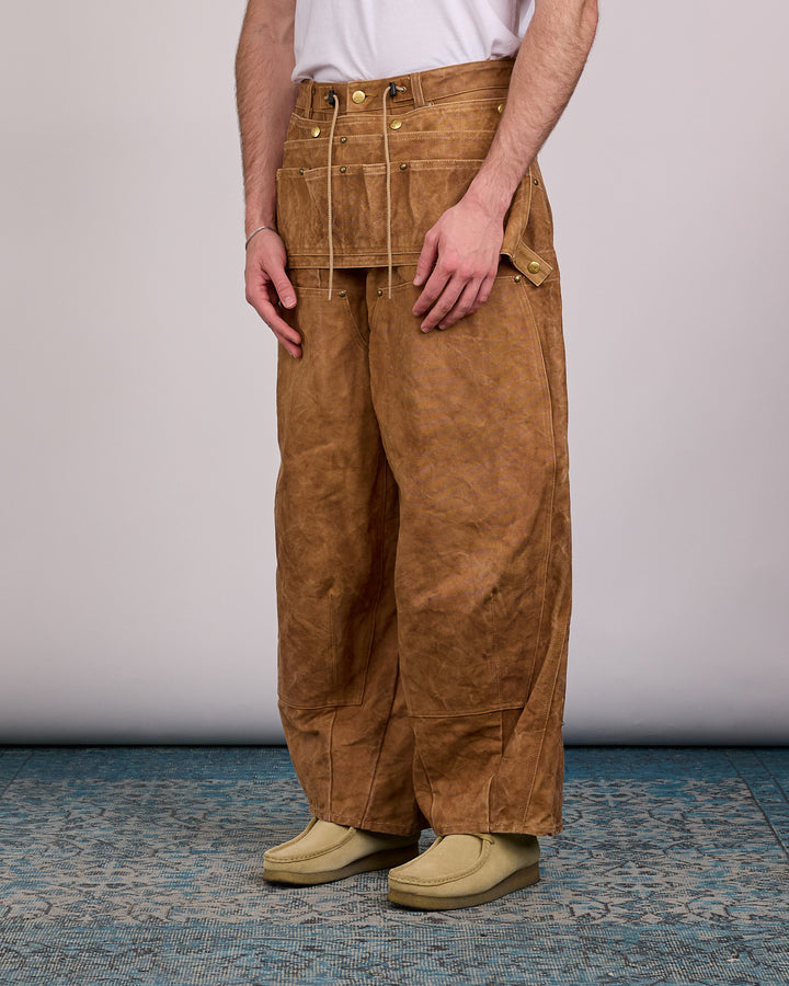Needles H.D. Apron Pant Duck Canvas Kakishibu Dye Brown