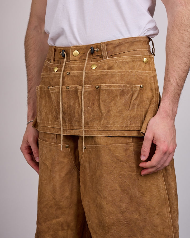 Needles H.D. Apron Pant Duck Canvas Kakishibu Dye Brown