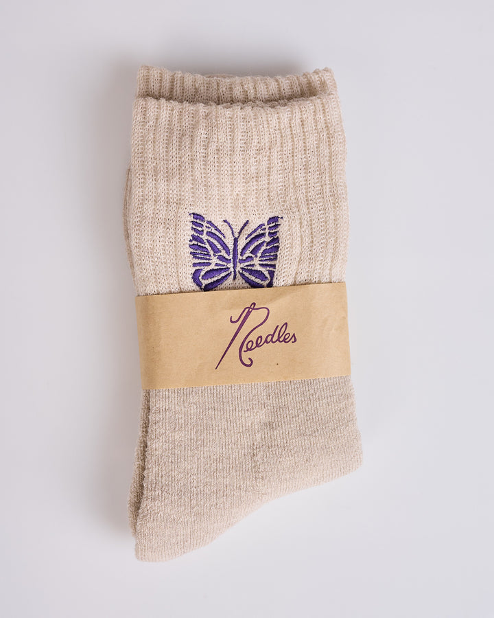 Needles Merino Wool Rib Sock Beige