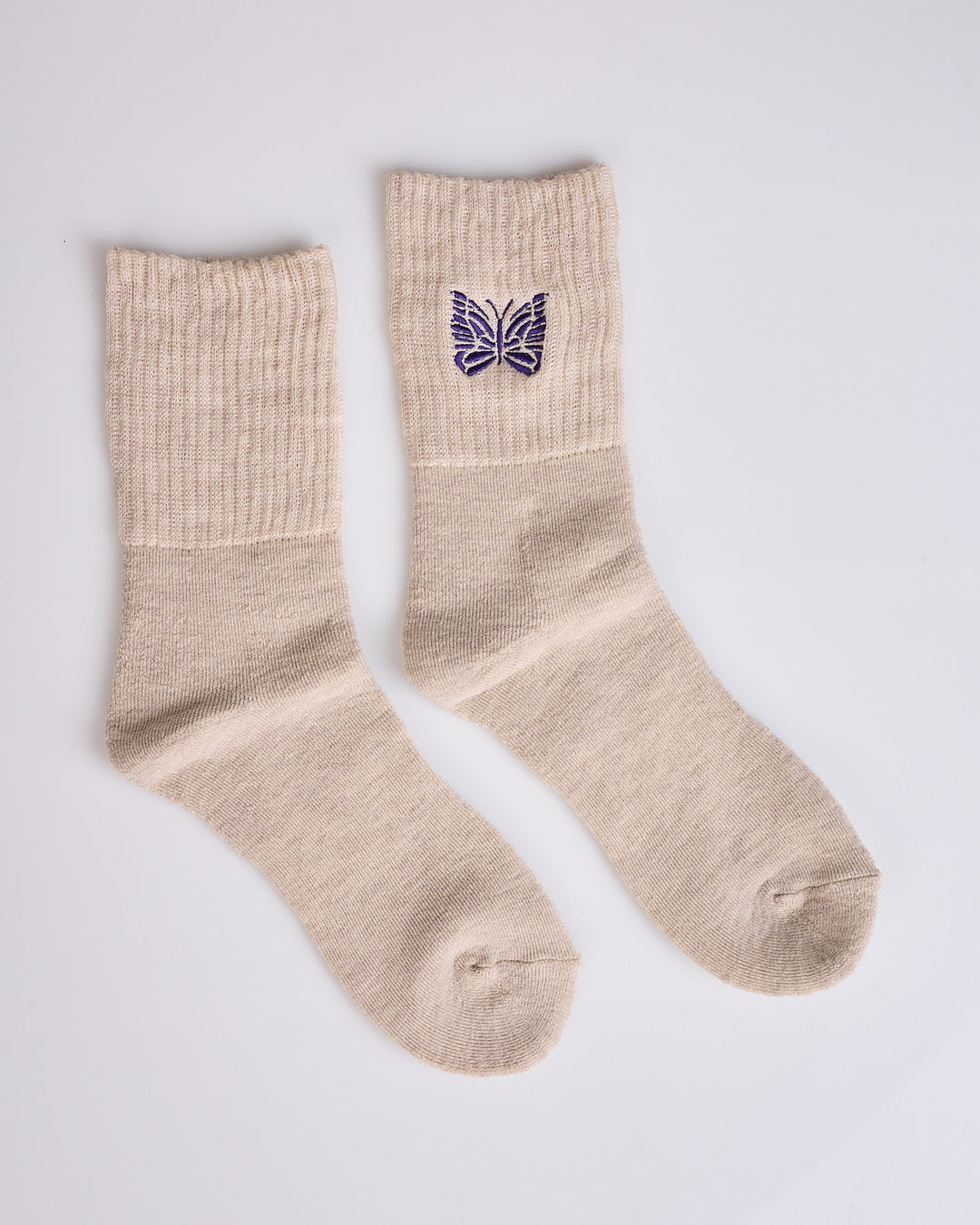 Needles Merino Wool Rib Sock Beige