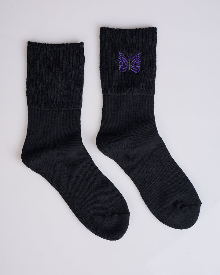 Needles Merino Wool Rib Sock Black
