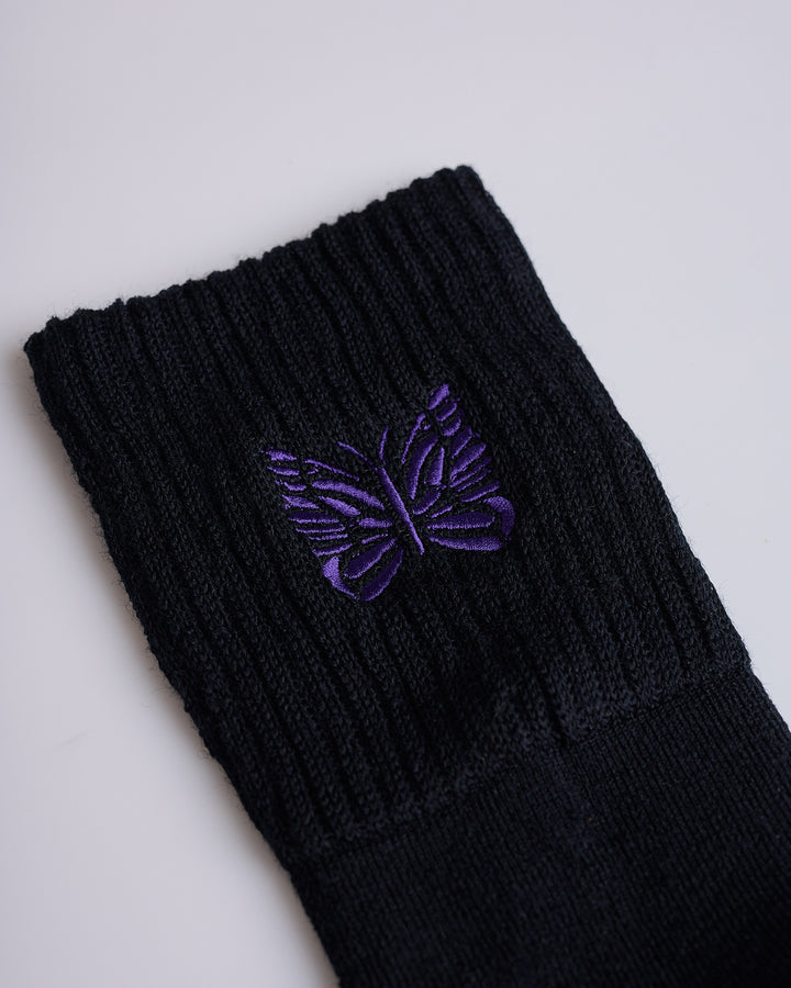 Needles Merino Wool Rib Sock Black