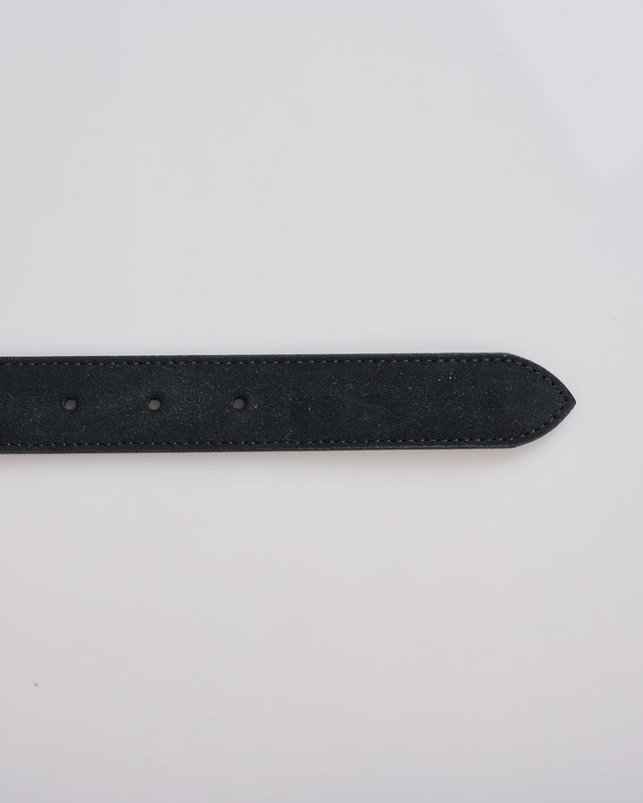 Needles Papillon Square Buckle Suede Belt Black