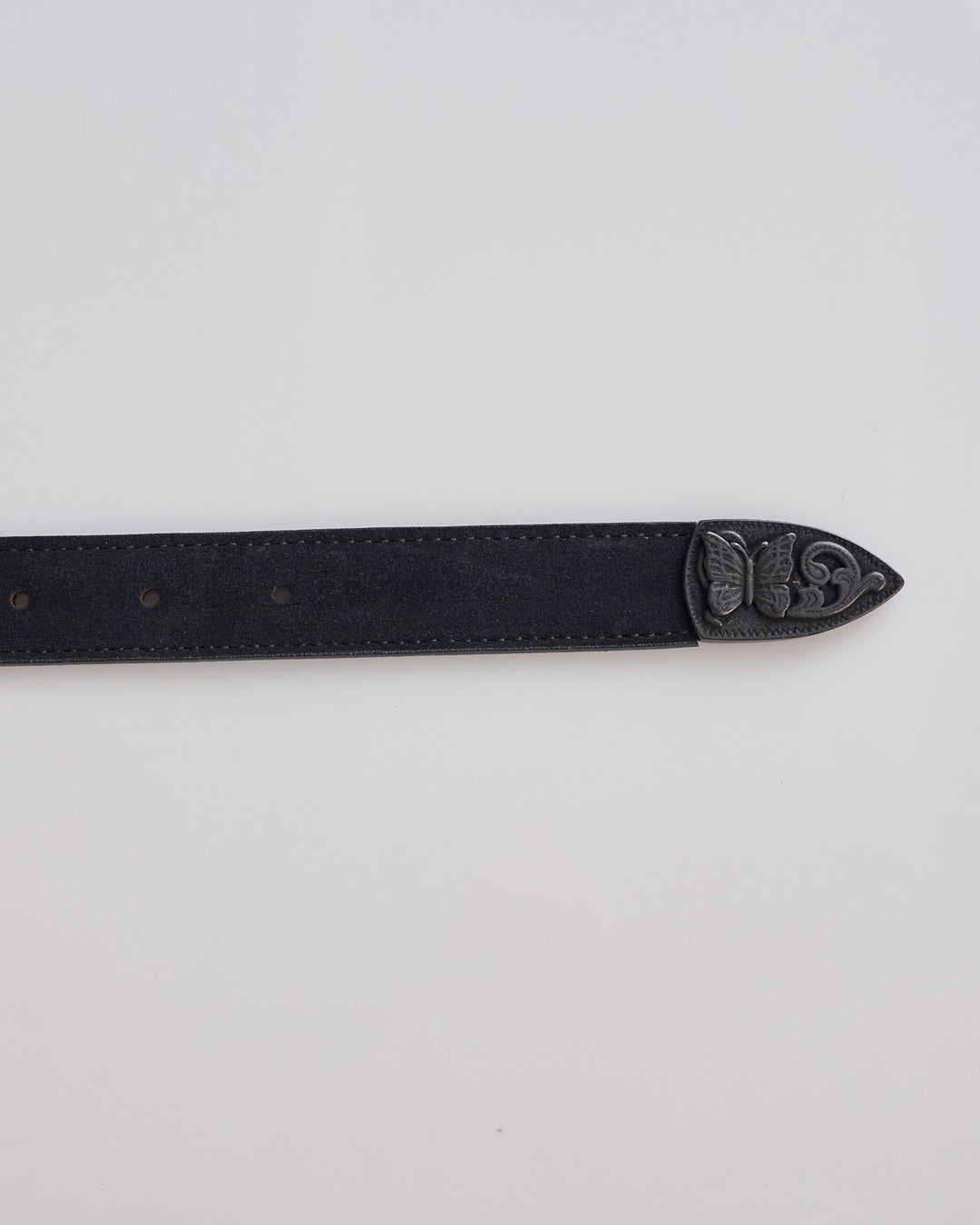 Needles Papillon Western Tip Suede Belt Black