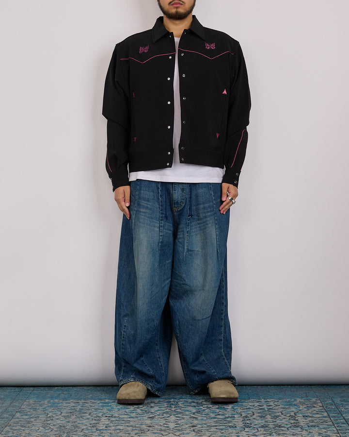 Needles Piping Cowboy Double Cloth Snap Jacket Black