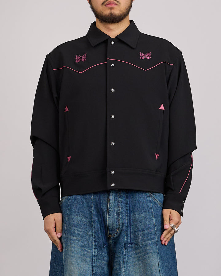 Needles Piping Cowboy Double Cloth Snap Jacket Black
