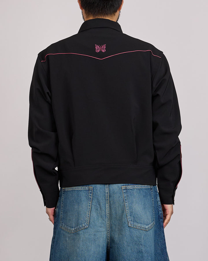 Needles Piping Cowboy Double Cloth Snap Jacket Black