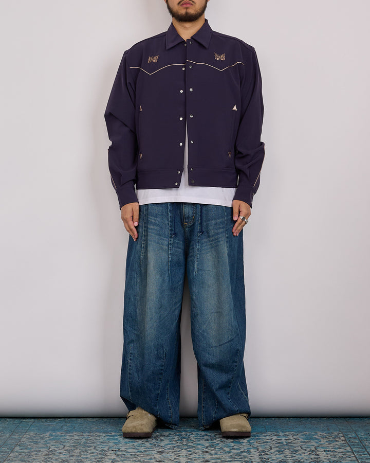 Needles Piping Cowboy Double Cloth Snap Jacket Purple