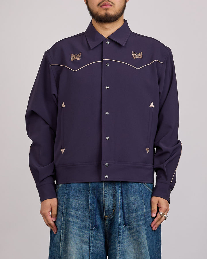 Needles Piping Cowboy Double Cloth Snap Jacket Purple