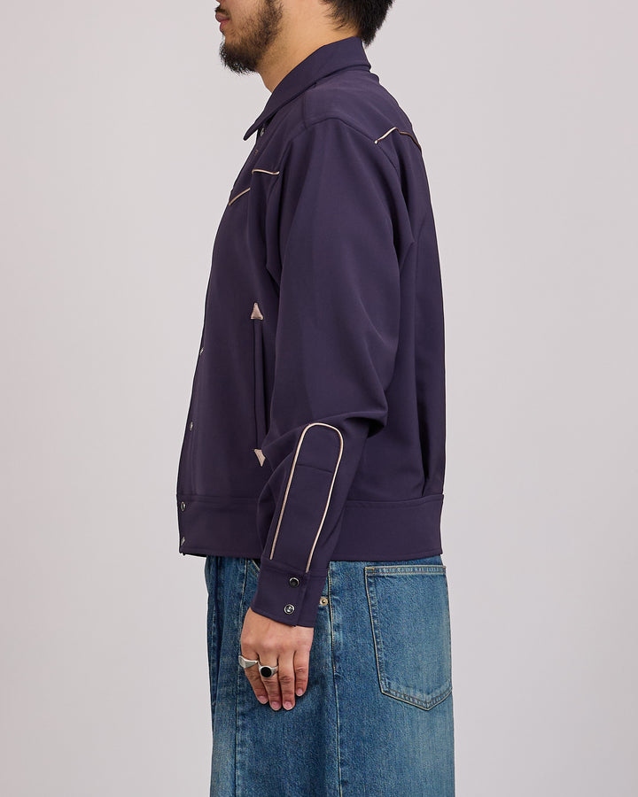 Needles Piping Cowboy Double Cloth Snap Jacket Purple