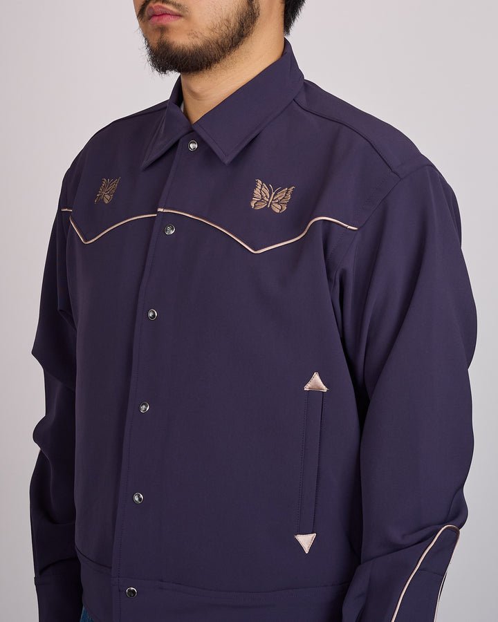 Needles Piping Cowboy Double Cloth Snap Jacket Purple
