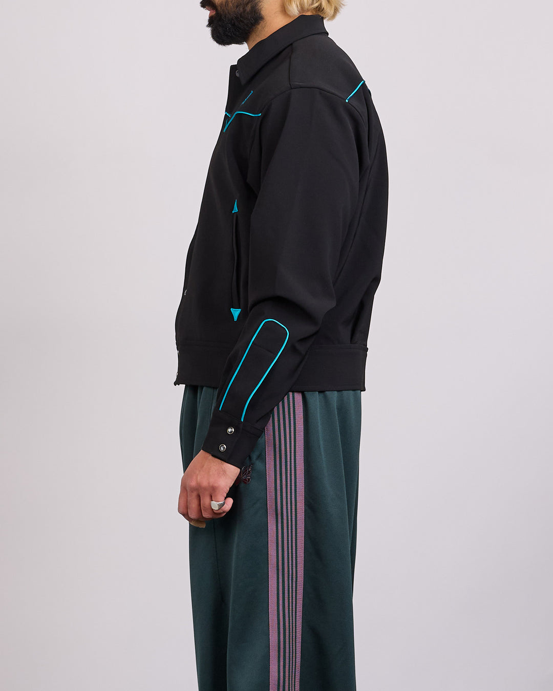 Needles Piping Cowboy Jacket Black Cyan