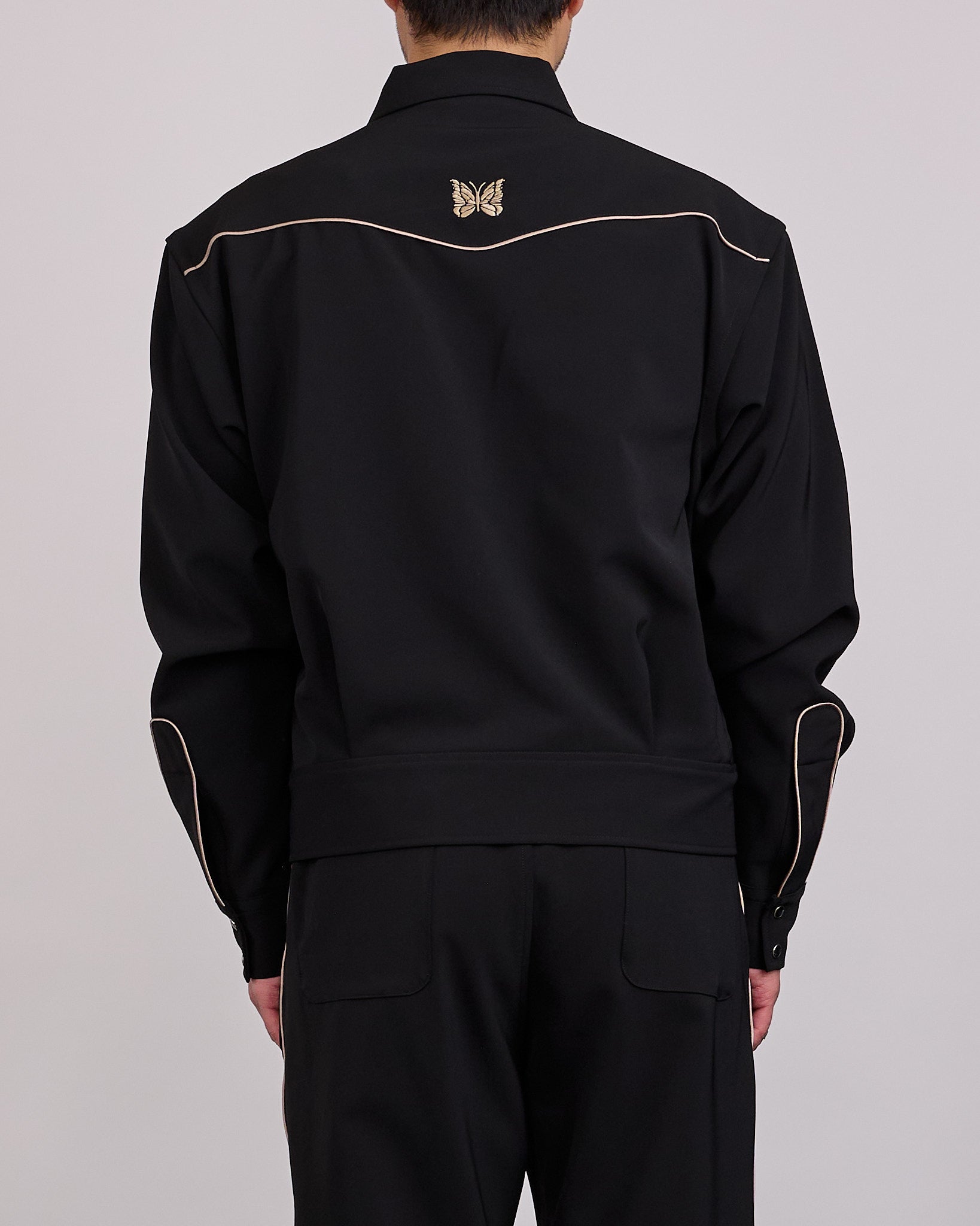 Needles Piping Cowboy Jacket Double Cloth Black – LESS 17