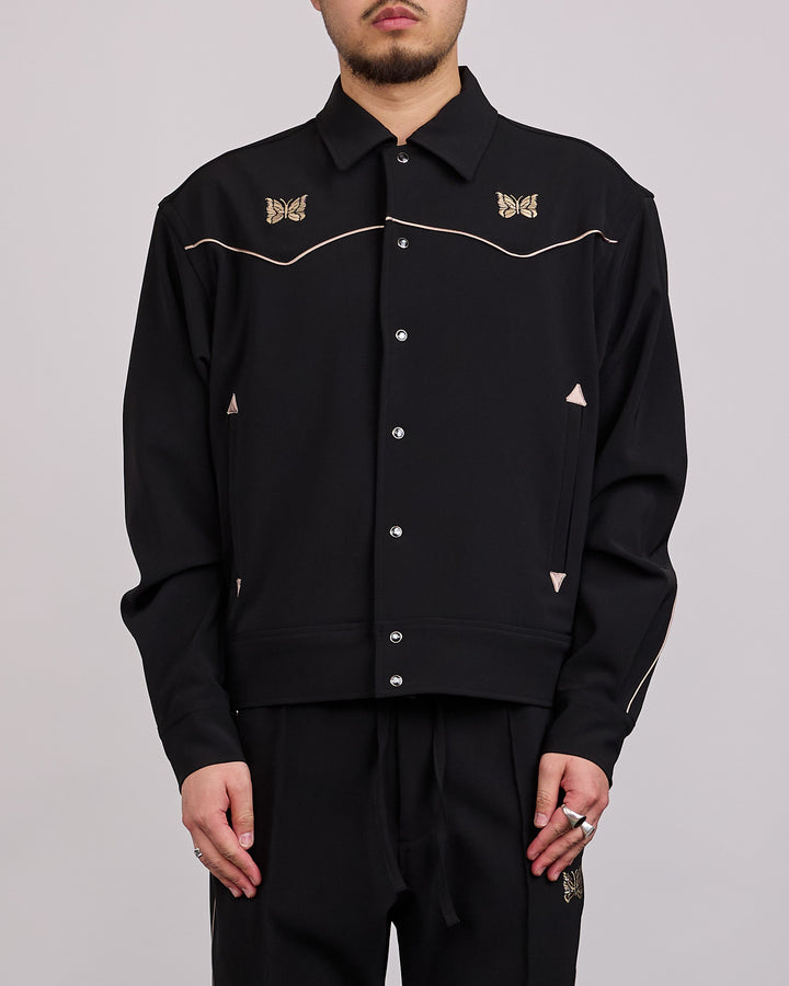 Needles Piping Cowboy Jacket Double Cloth Black