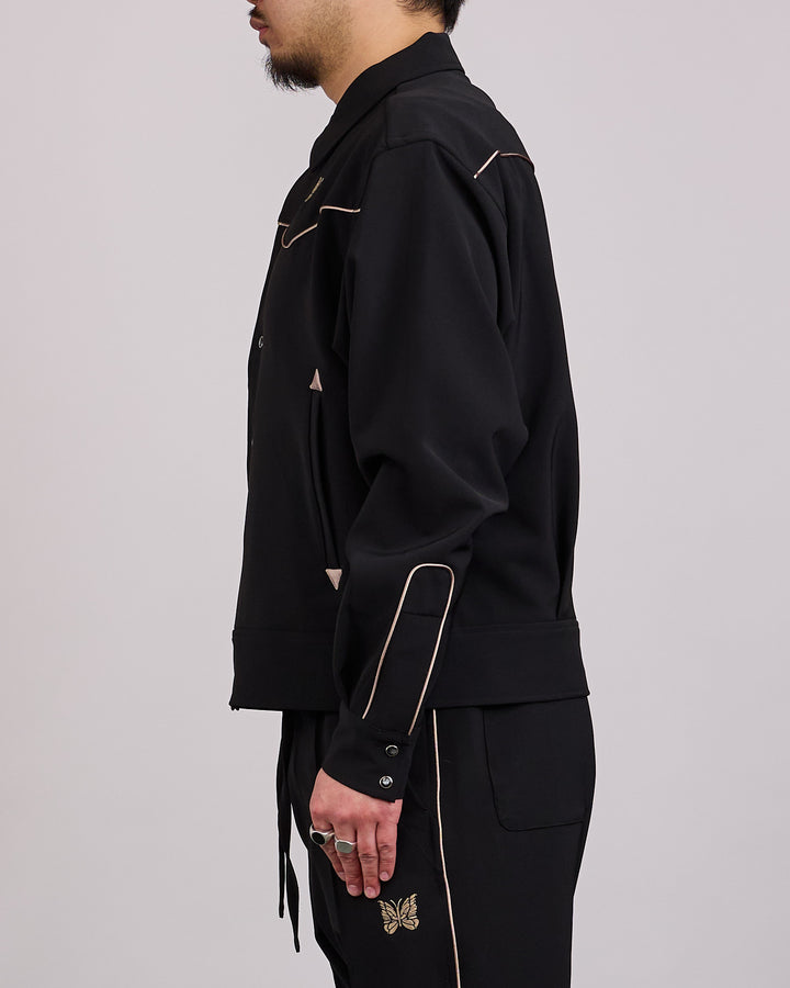 Needles Piping Cowboy Jacket Double Cloth Black