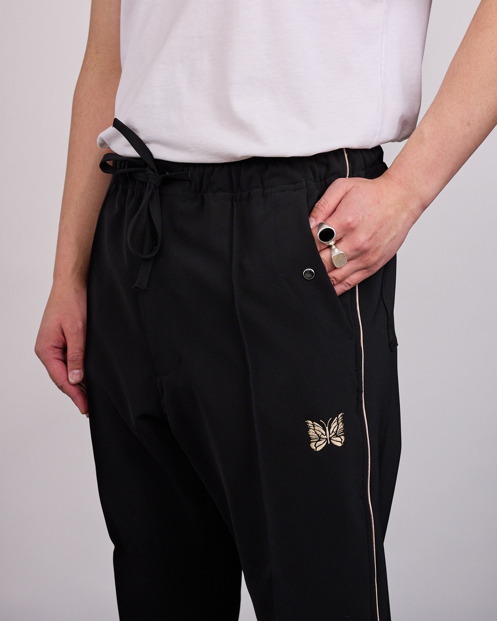 Needles Piping Cowboy Pant Double Cloth Black – LESS 17