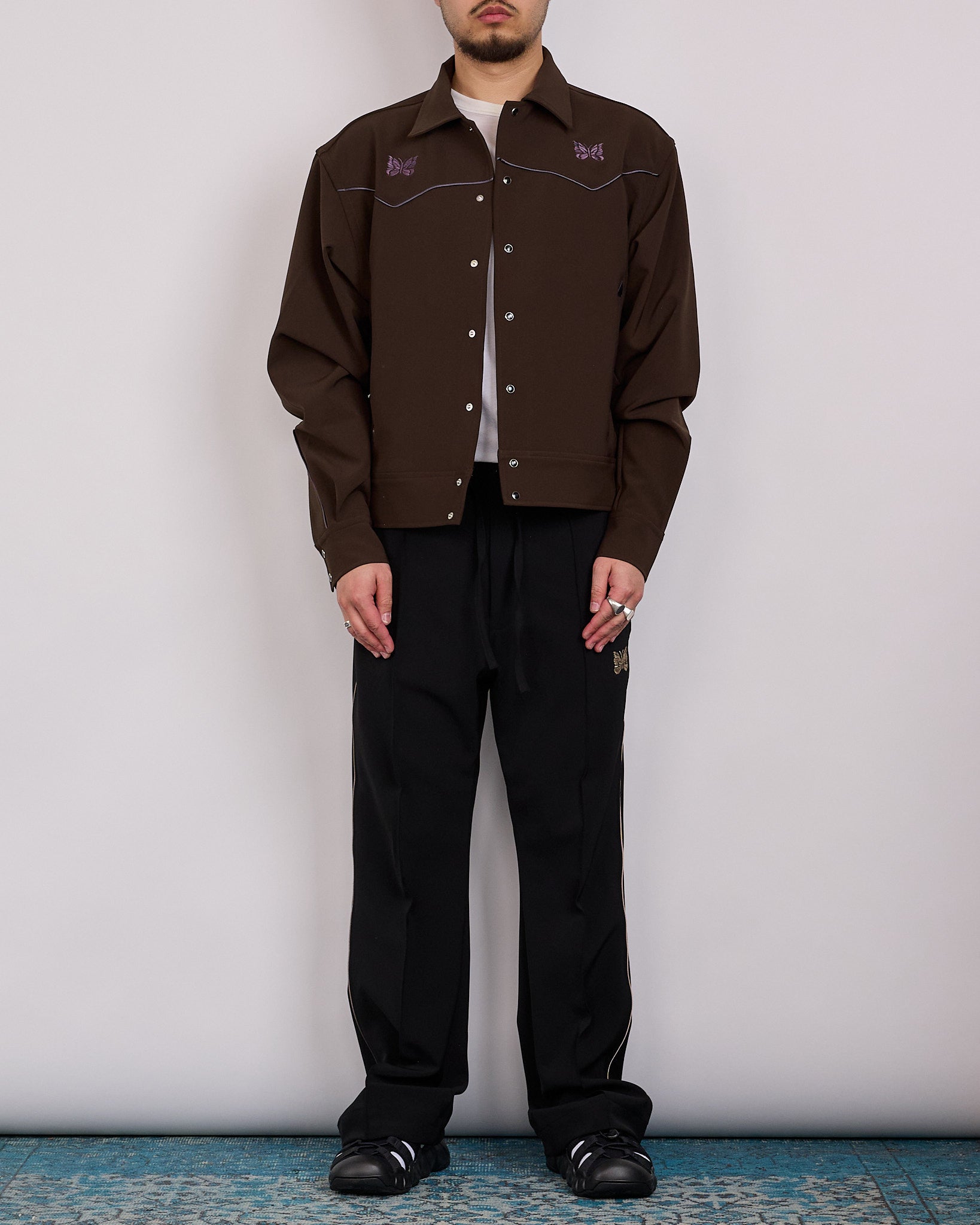Needles Piping Cowboy Jacket Double Cloth Brown – LESS 17
