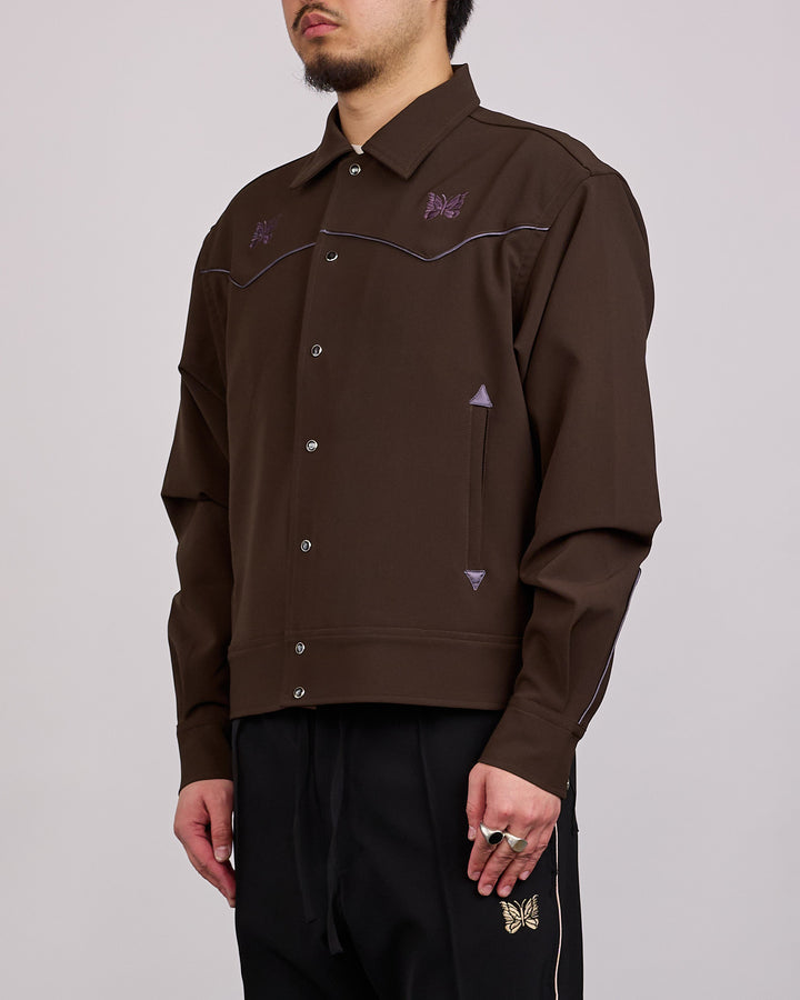 Needles Piping Cowboy Jacket Double Cloth Brown