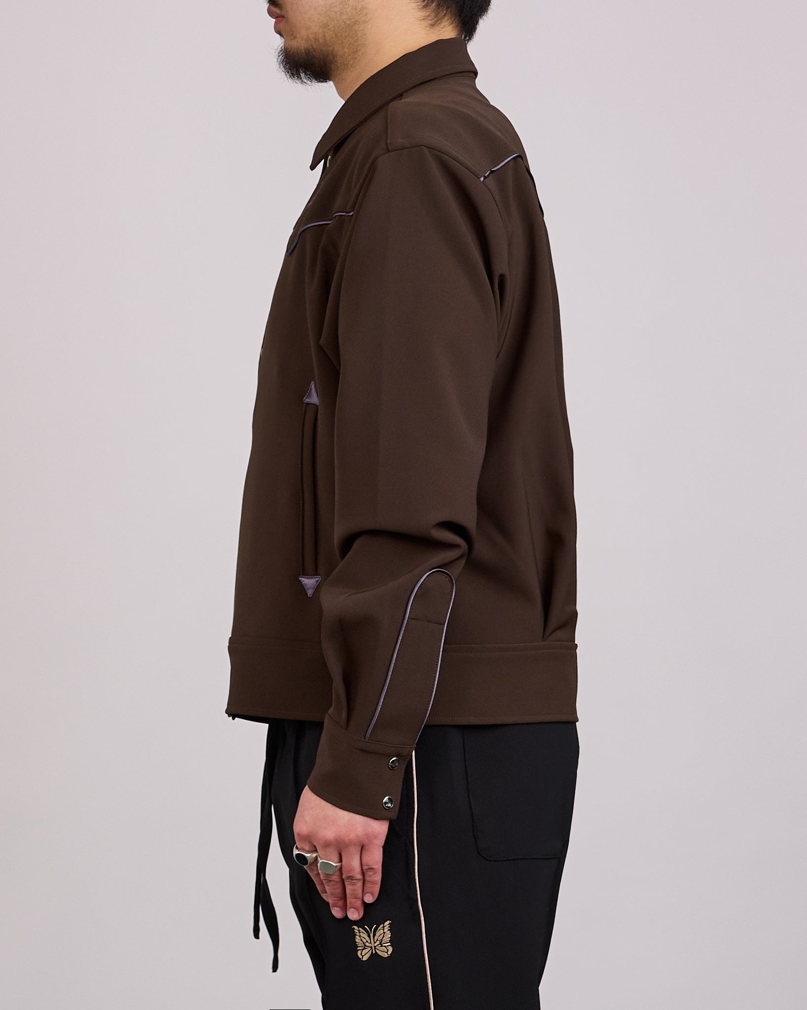 ジャケット・アウター NEEDLES Piping Cowboy Jacket Brown M Needles Piping Cowboy Jacket Double Cloth Brown – LESS 17