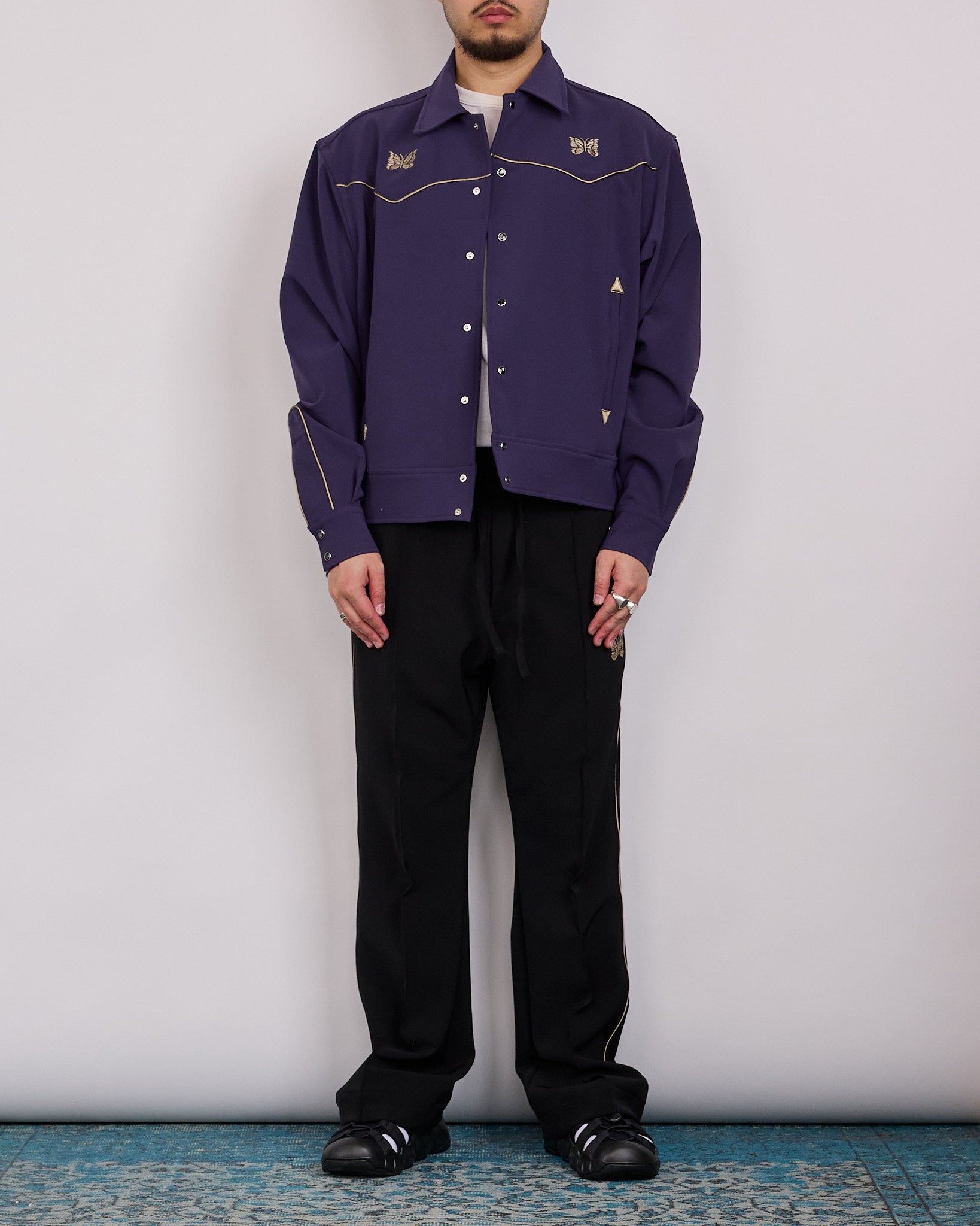 Needles Piping Cowboy Jacket Double Cloth Dk.Navy – LESS 17