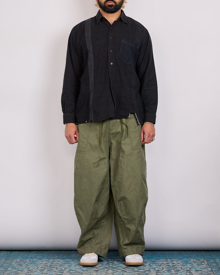 Needles Rebuild 7-Cuts Button Shirt Assorted Black Overdye