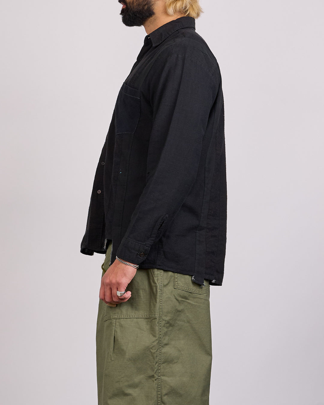 Needles Rebuild 7-Cuts Button Shirt Assorted Black Overdye