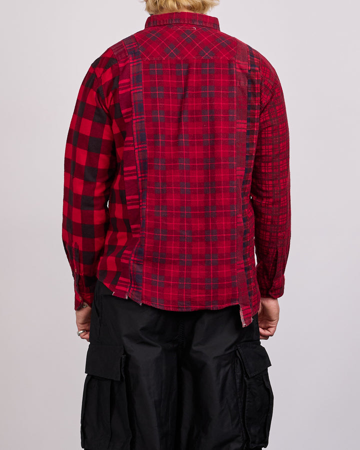 Needles Rebuild 7-Cuts Button Shirt Assorted Red Overdye