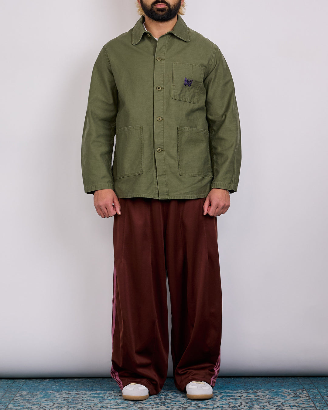 Needles Reversed Sateen Coverall Jacket Black