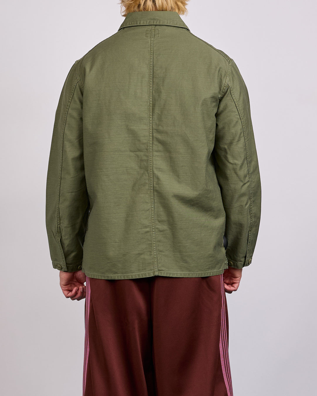 Needles Reversed Sateen Coverall Jacket Black