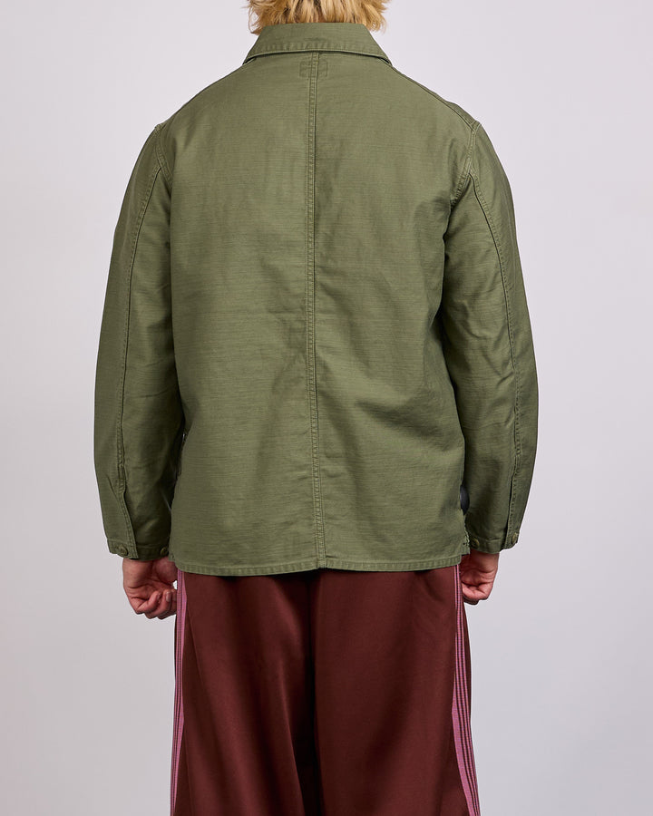 Needles Reversed Sateen Coverall Jacket Black