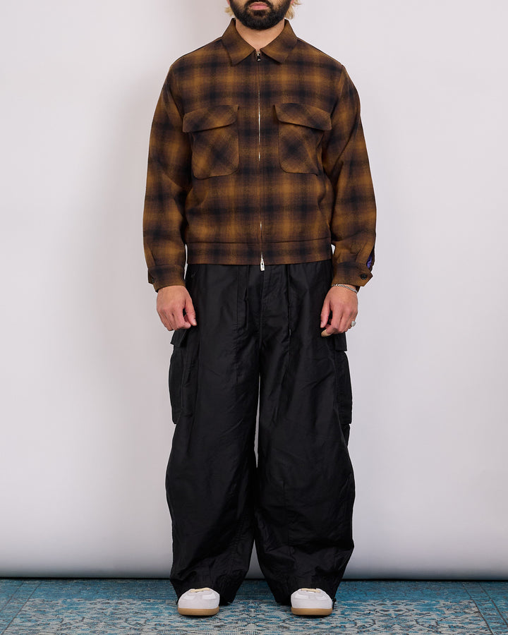 Needles Sports Jacket Wool Ombre Plaid Brown