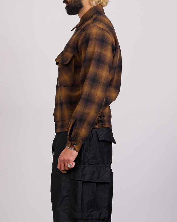 Needles Sports Jacket Wool Ombre Plaid Brown