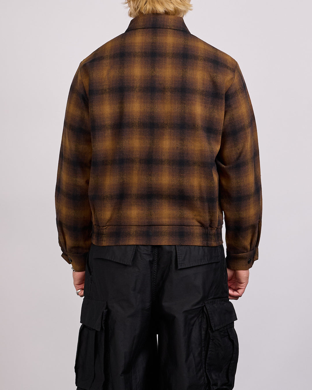 Needles Sports Jacket Wool Ombre Plaid Brown