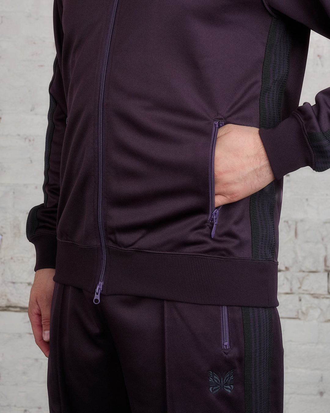 Needles Track Jacket Poly Smooth Dark Purple