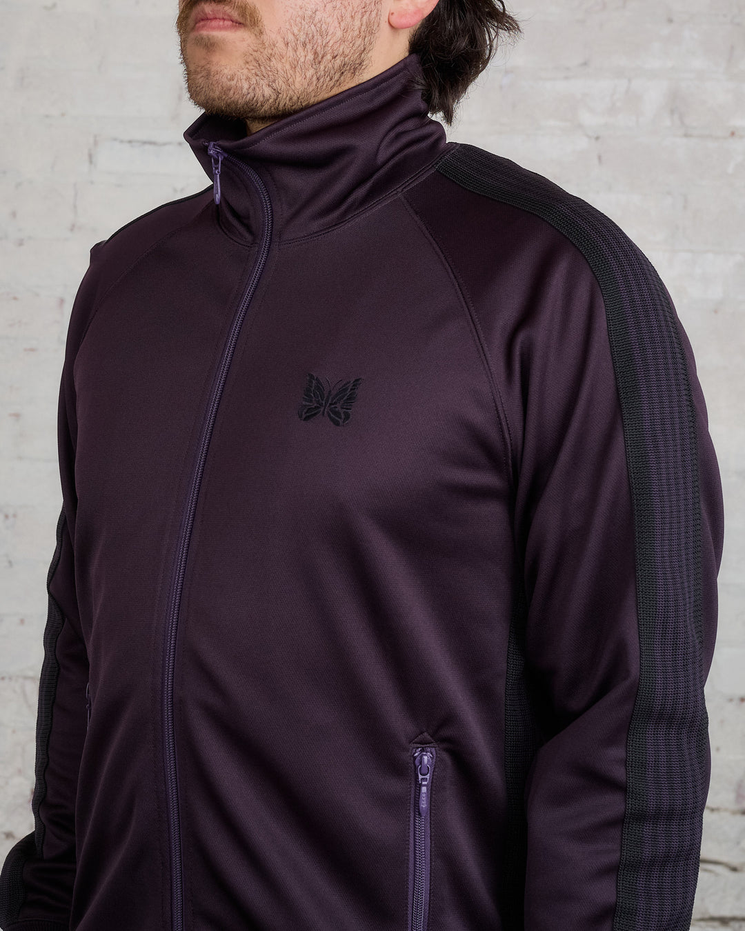 Needles Track Jacket Poly Smooth Dark Purple