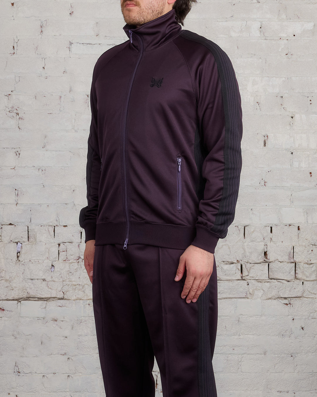 Needles Track Jacket Poly Smooth Dark Purple