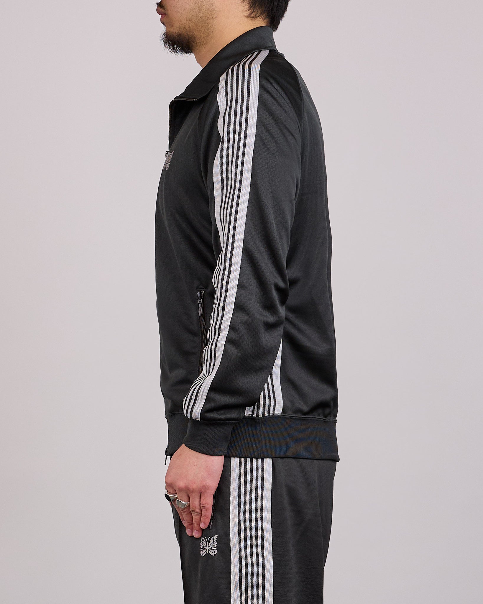 Needles Track Jacket Poly Smooth Charcoal – LESS 17