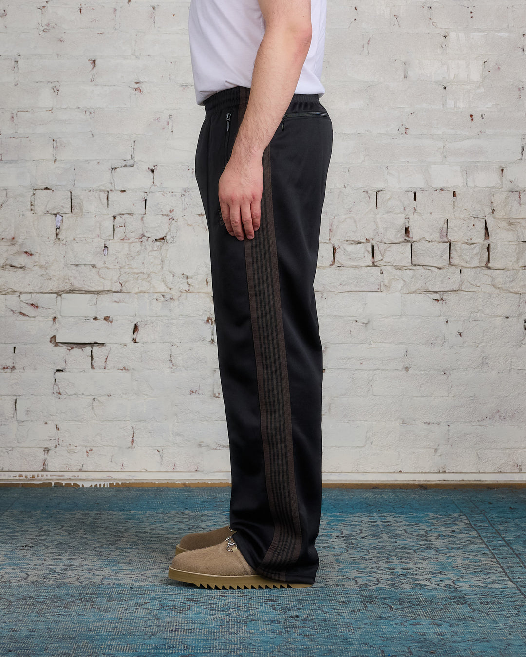 Needles Track Pant Poly Smooth Dark Black