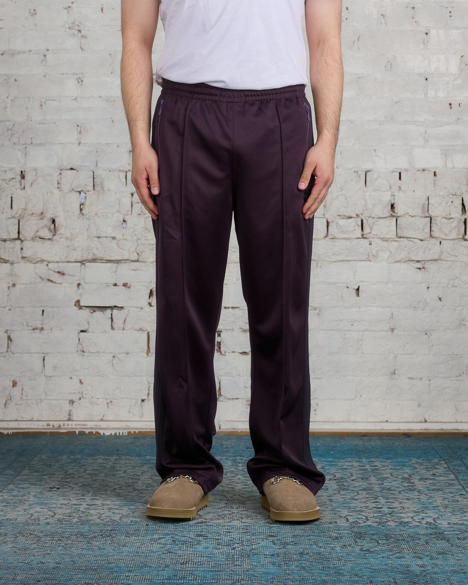 Needles Track Pant Poly Smooth Dark Purple