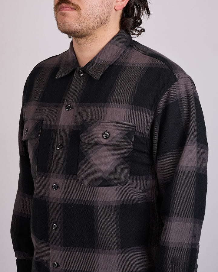Neighborhood Buffalo Check Button Shirt Gray